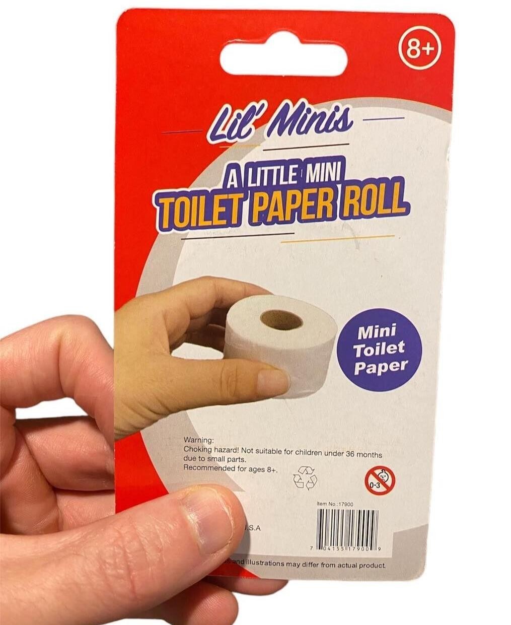 MINI TINY Toilet Paper Roll – Funny Novelty GaG Bathroom Party Evil Joke