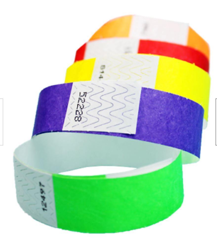Premium 3/4″ Tyvek Wristbands 100 500 1000 for Party Club event Pool Kids Adults