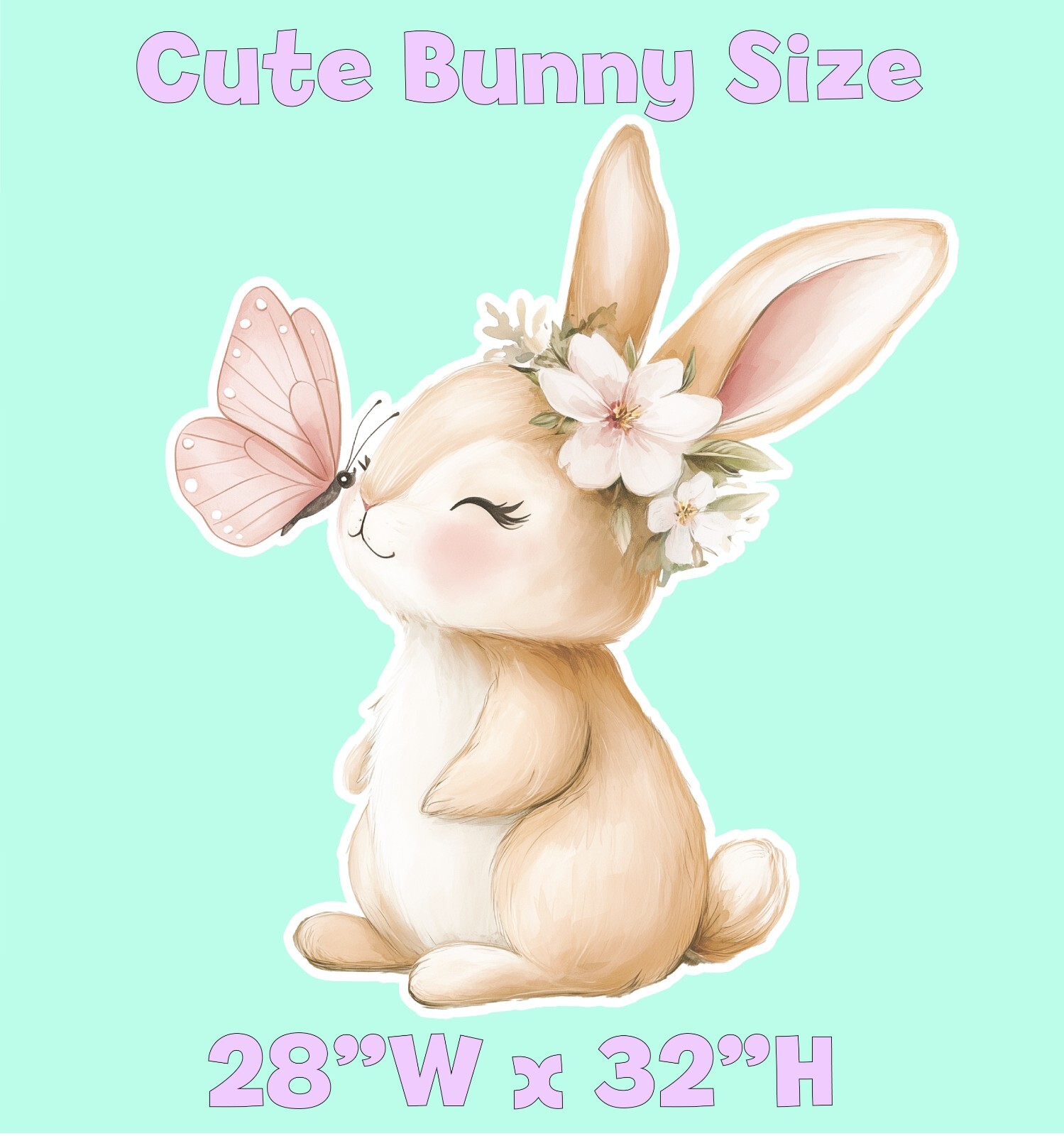 Cute Bunny Cutout Decoration, Birthday Decor, Baby Shower, Party Decor, Easter