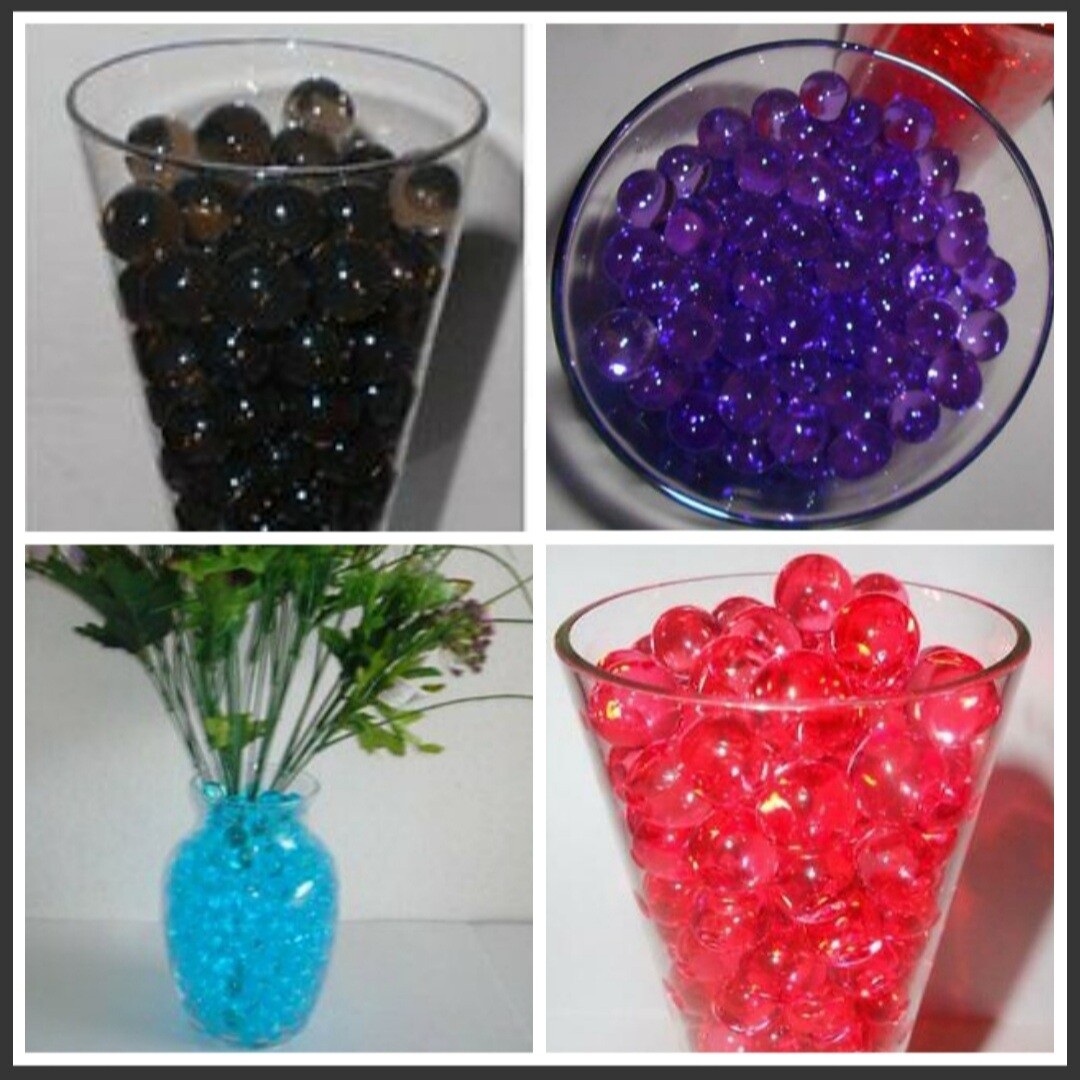 Water beads -USA water jelly beads – vase filler pearls -each pk makes 1 1/2 Qrt