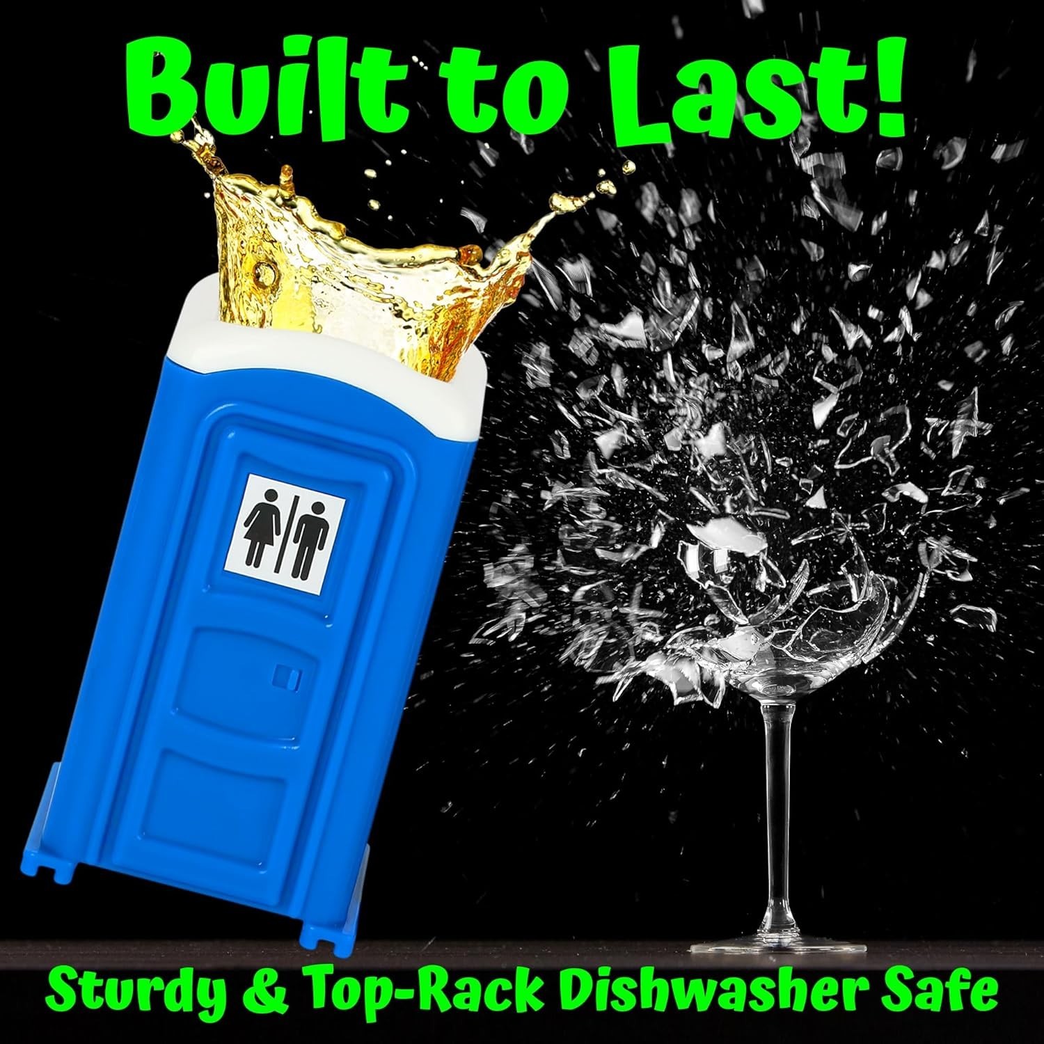 Porta Potty Shot Glass Set Fun Adult Humor Gag Gift for Men White Elephant