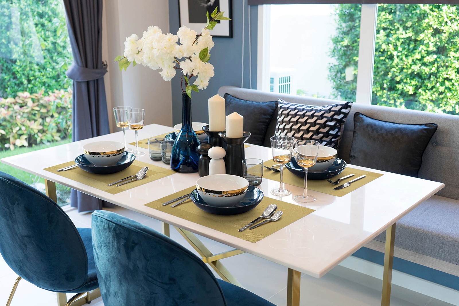 More D�cor Dining Table Placemats, Washable Heat-Resistant PVC Vinyl Table Mats
