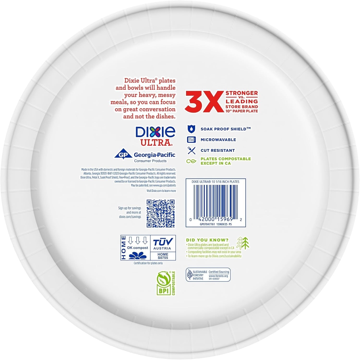 Disposable Paper Plates Recyclable Everyday Plates Dinner Size 10″ Bulk 100 Pack