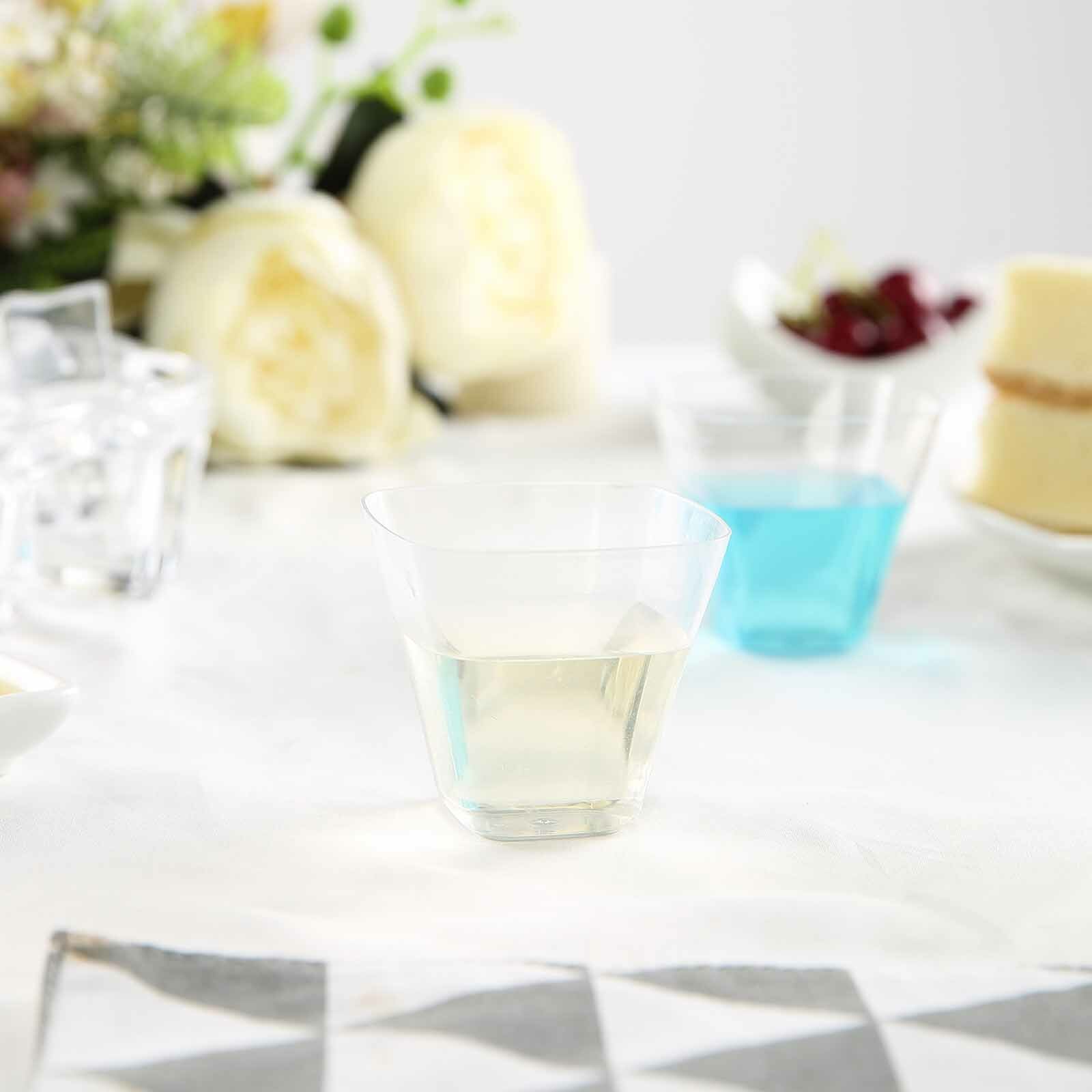 Clear Disposable Plastic Dessert Drink Cups GLASSES 4 oz Party Wedding Tableware