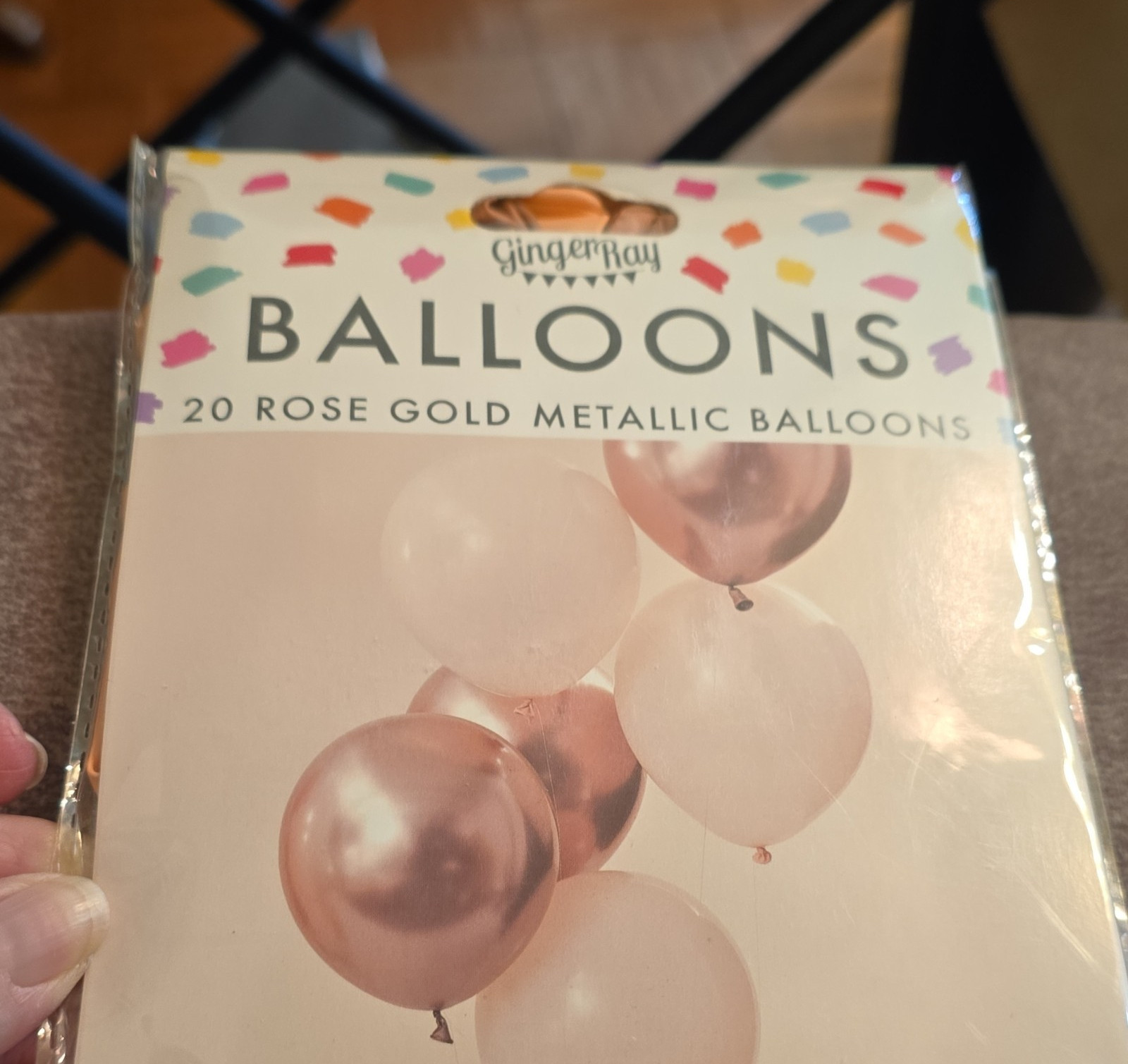 Ginger Ray 20 Metallic Rose Gold Peach Round Party Balloons Solid Plain