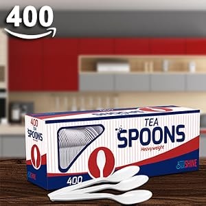Heavy Duty Plastic Soup Spoons, Disposable Bulk Utensils | 400 Count Heavy Duty