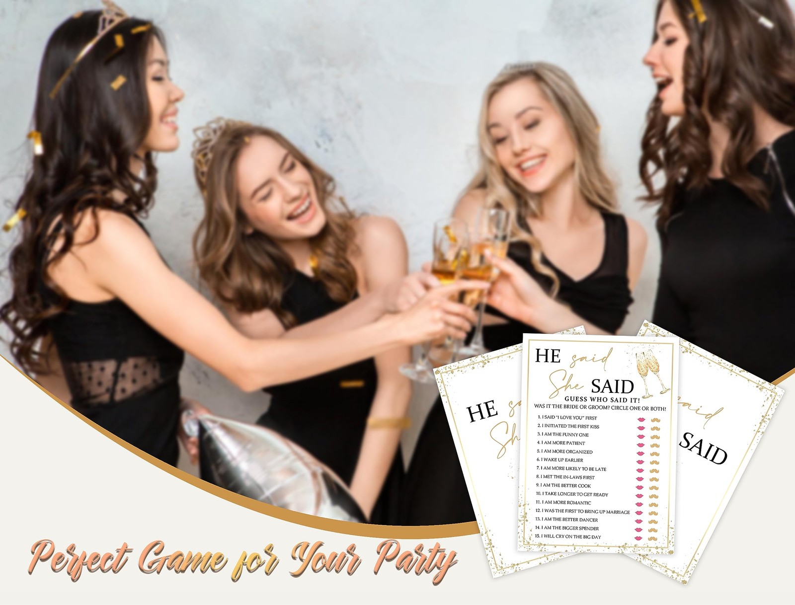 He Said She Said Bridal Shower Games, Wedding Shower and Bachelorette Party -…