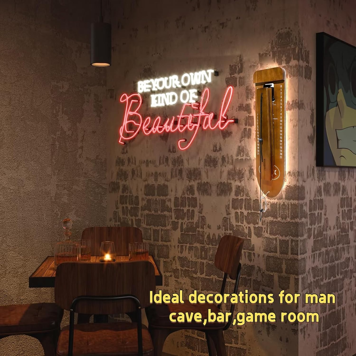 Ring Toss Game, Man Cave Decor, Solid Wood Wall Mounted Hook and Ring Game