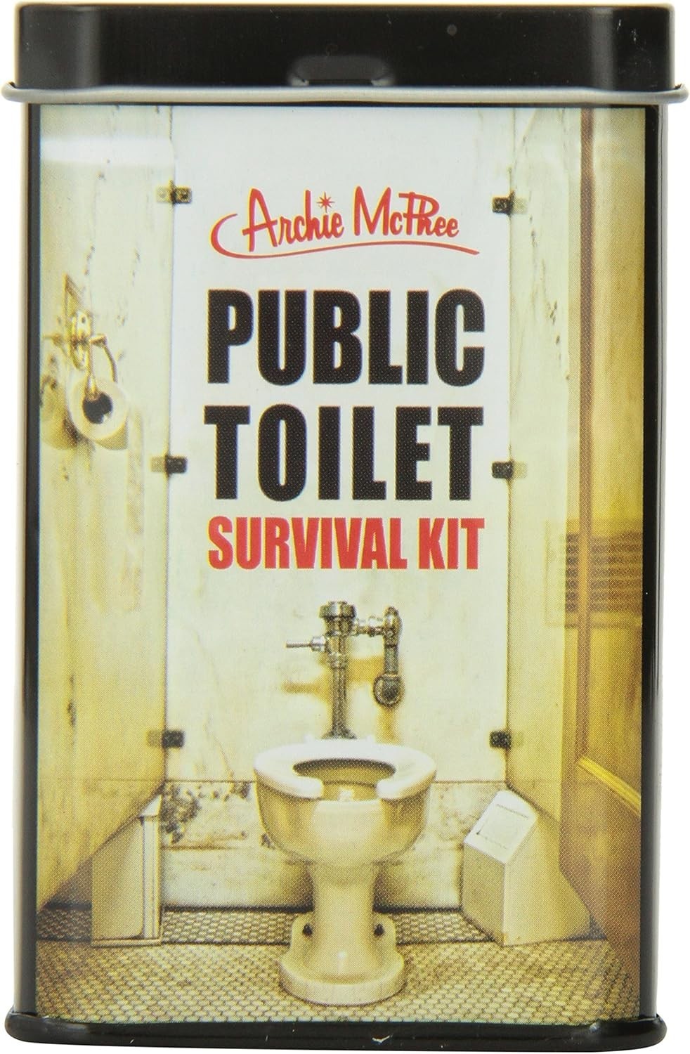 Archie McPhee Public Toilet Potty Survival Kit – Funny Bathroom Gag in a Tin