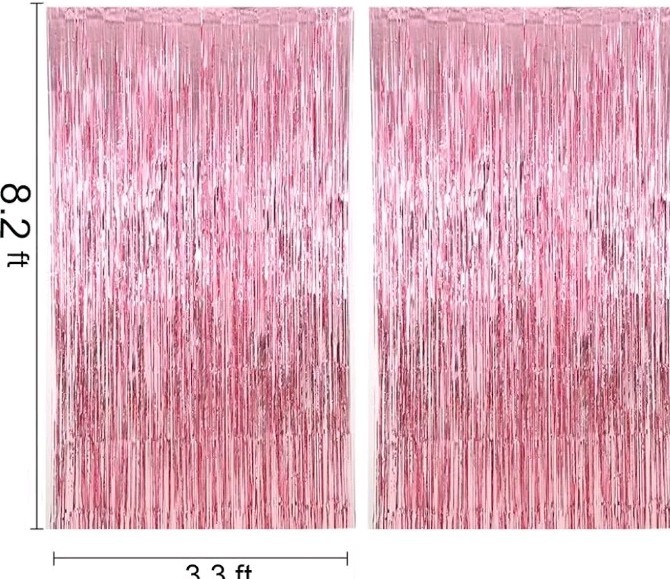 Pink Curtain Backdrop for Party Decorations – Pack of 4