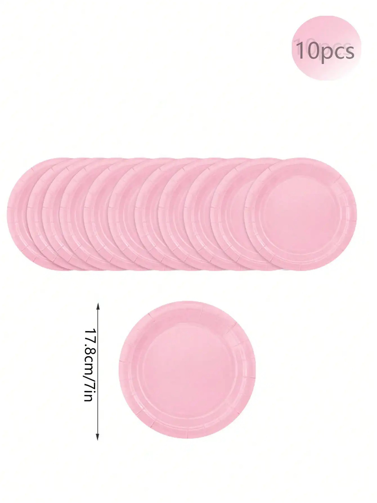 New Solid Color Party Set Light Pink Disposable Tableware Paper Cup Paper Plate
