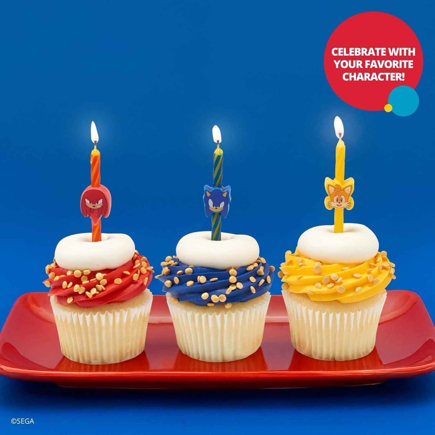 Sonic the Hedgehog Cake Candles | 6 Birthday Cake Candles Featuring Sonic, Kn…