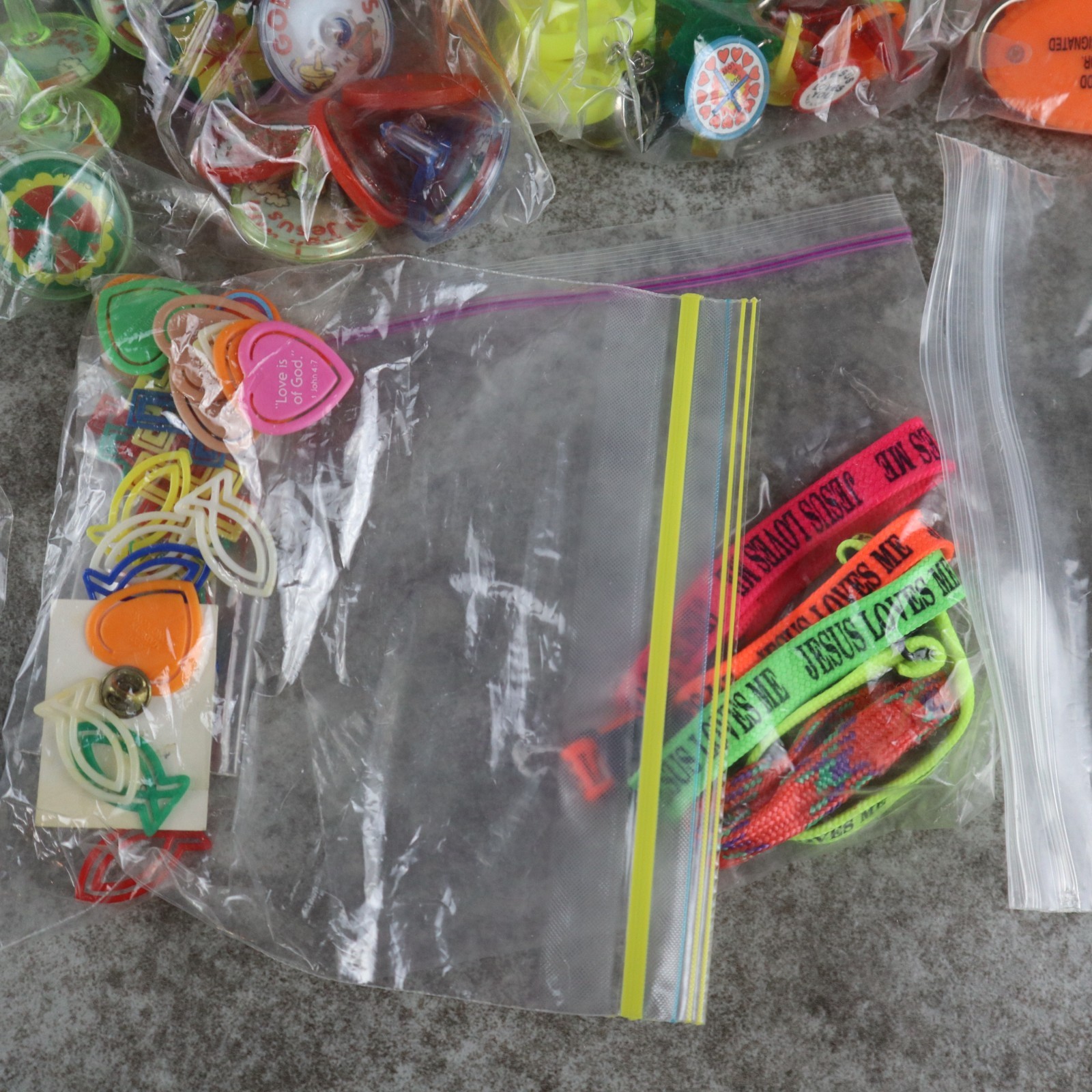 Retro Christian Goodies for Party or Prizes Toys and Stickers Vintage Lot
