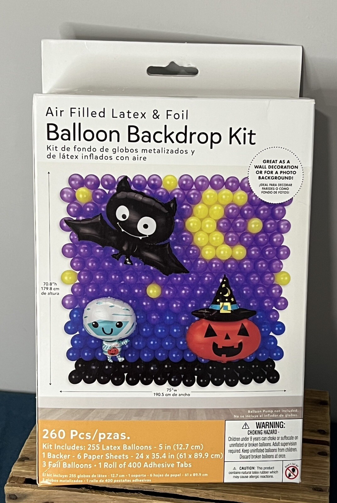 260 Piece Halloween Latex & Foil Balloon Backdrop Kit Wall Decoration Amscan