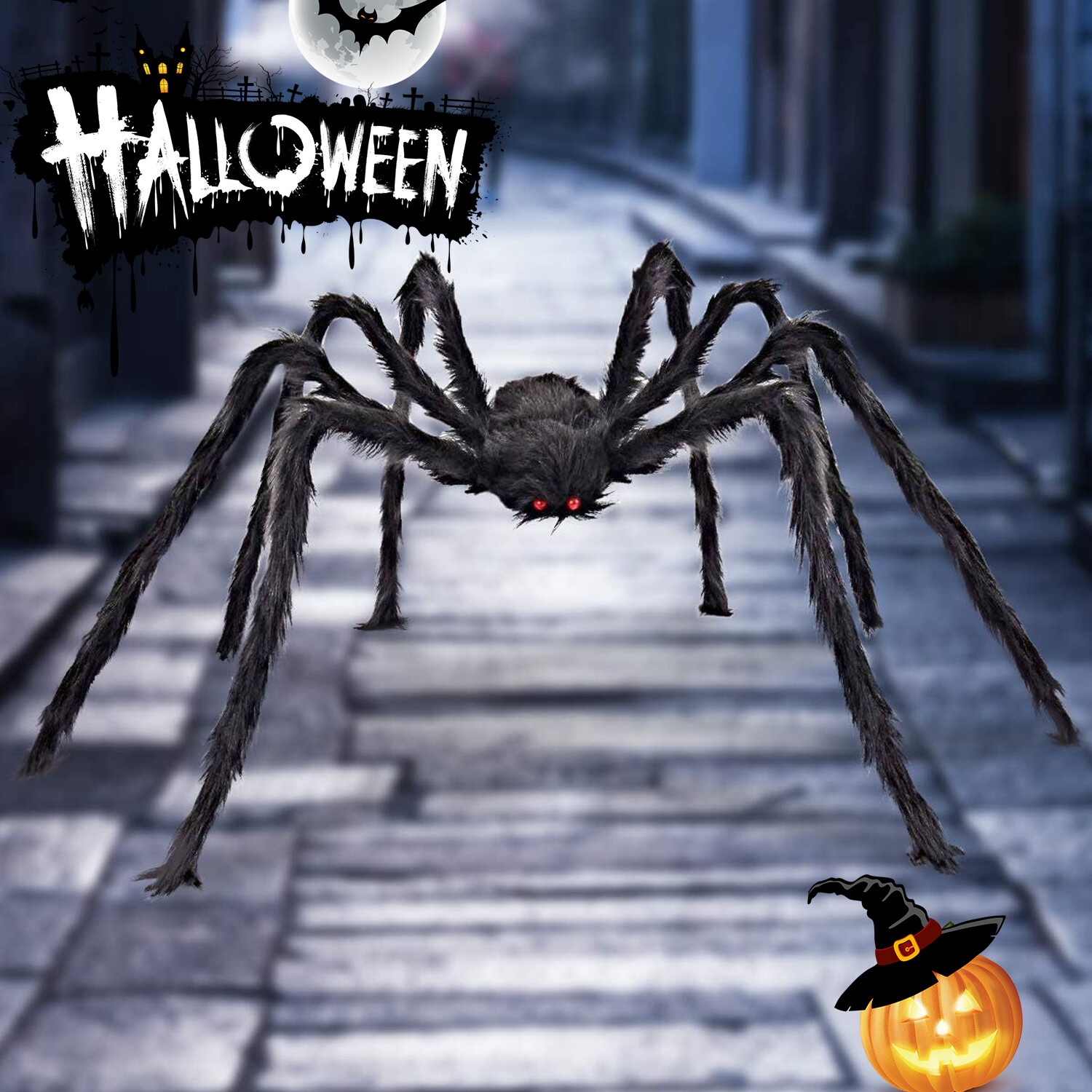 4ft Large Halloween Spider Haunted House Prop Indoor Outdoor Party Garden Decor