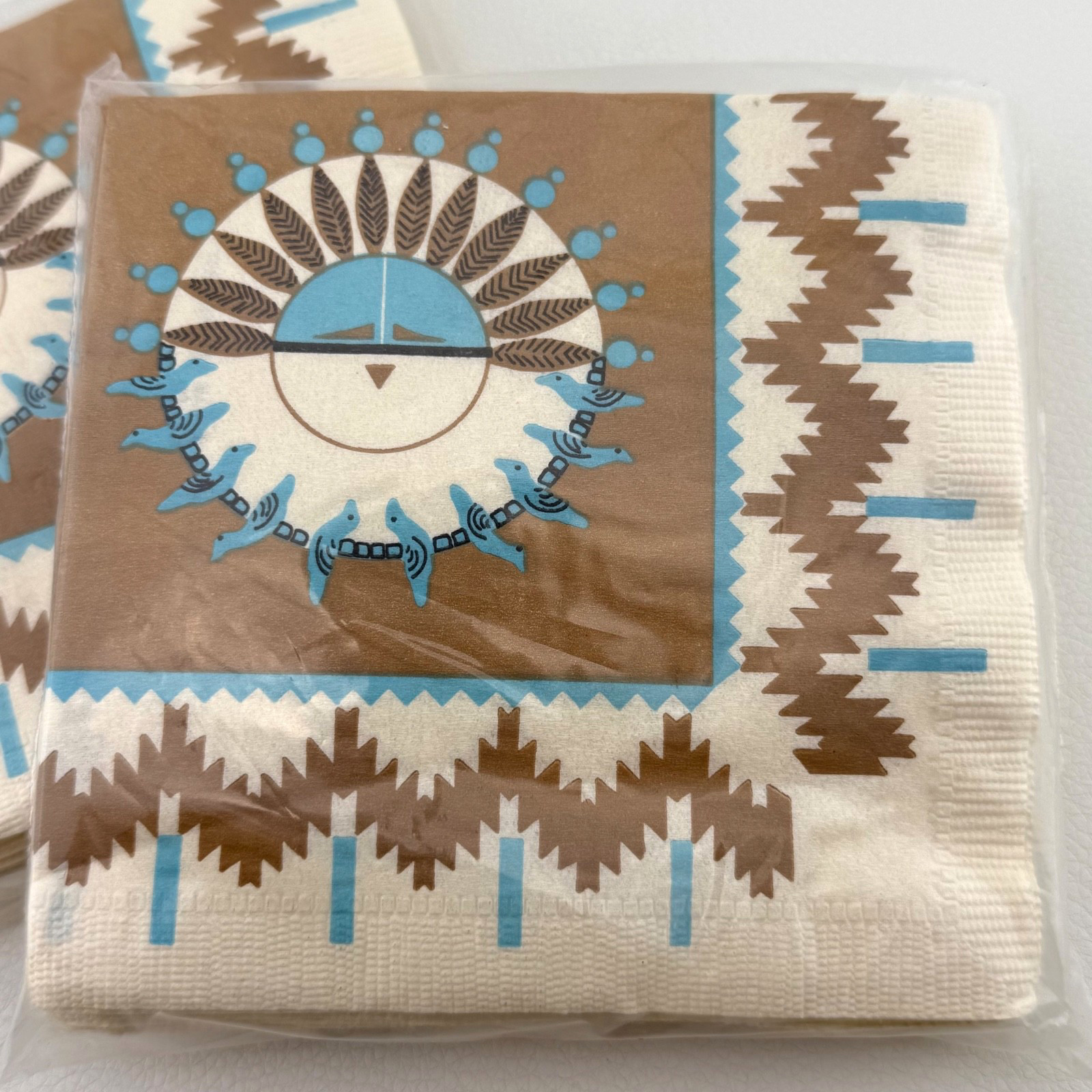 Vtg 2 Pkg Monogram California Napkins Southwest Native American Sun Sandpainting