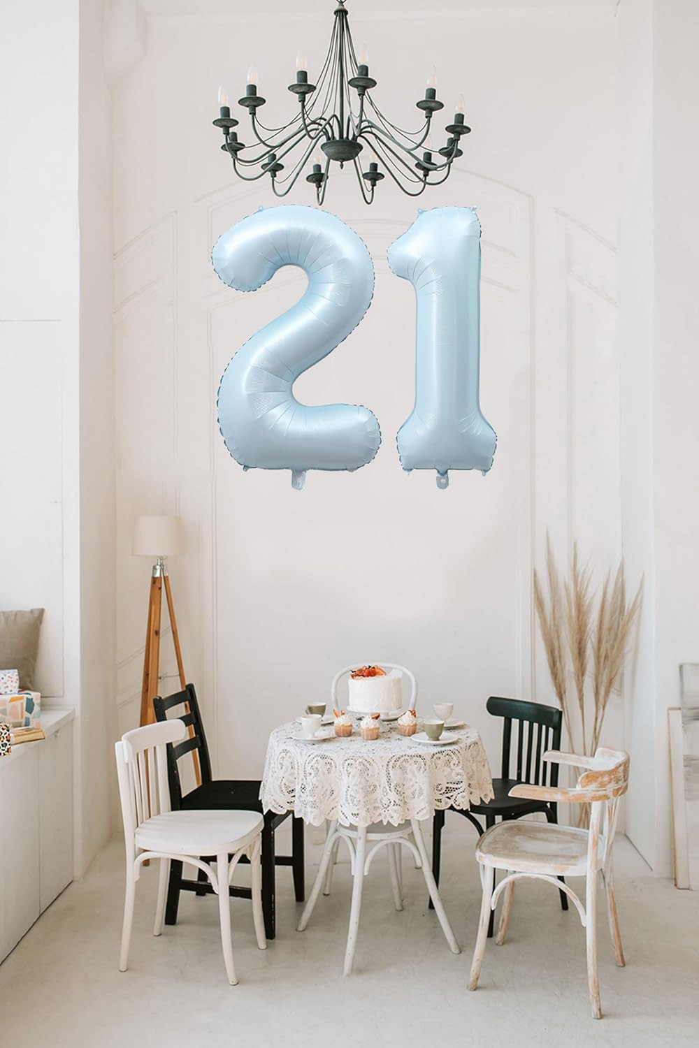 40 Inch Light Blue Number 21 Balloons Giant Foil Mylar Helium | 12Th or 21St Ann