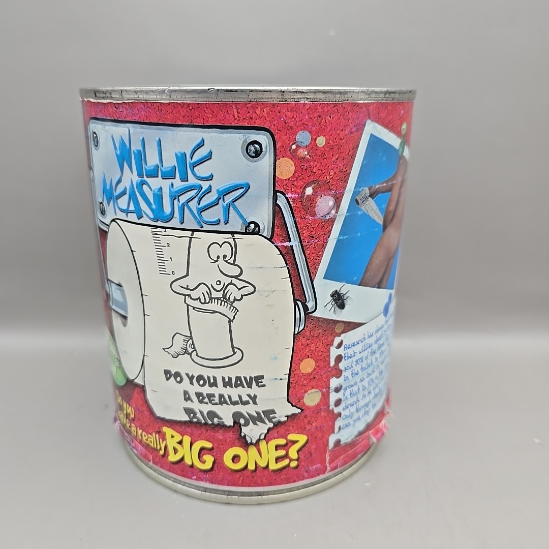 NEW Willie Measurer Novelty 24 Meter Ruler Toilet Paper Roll In Sealed Can