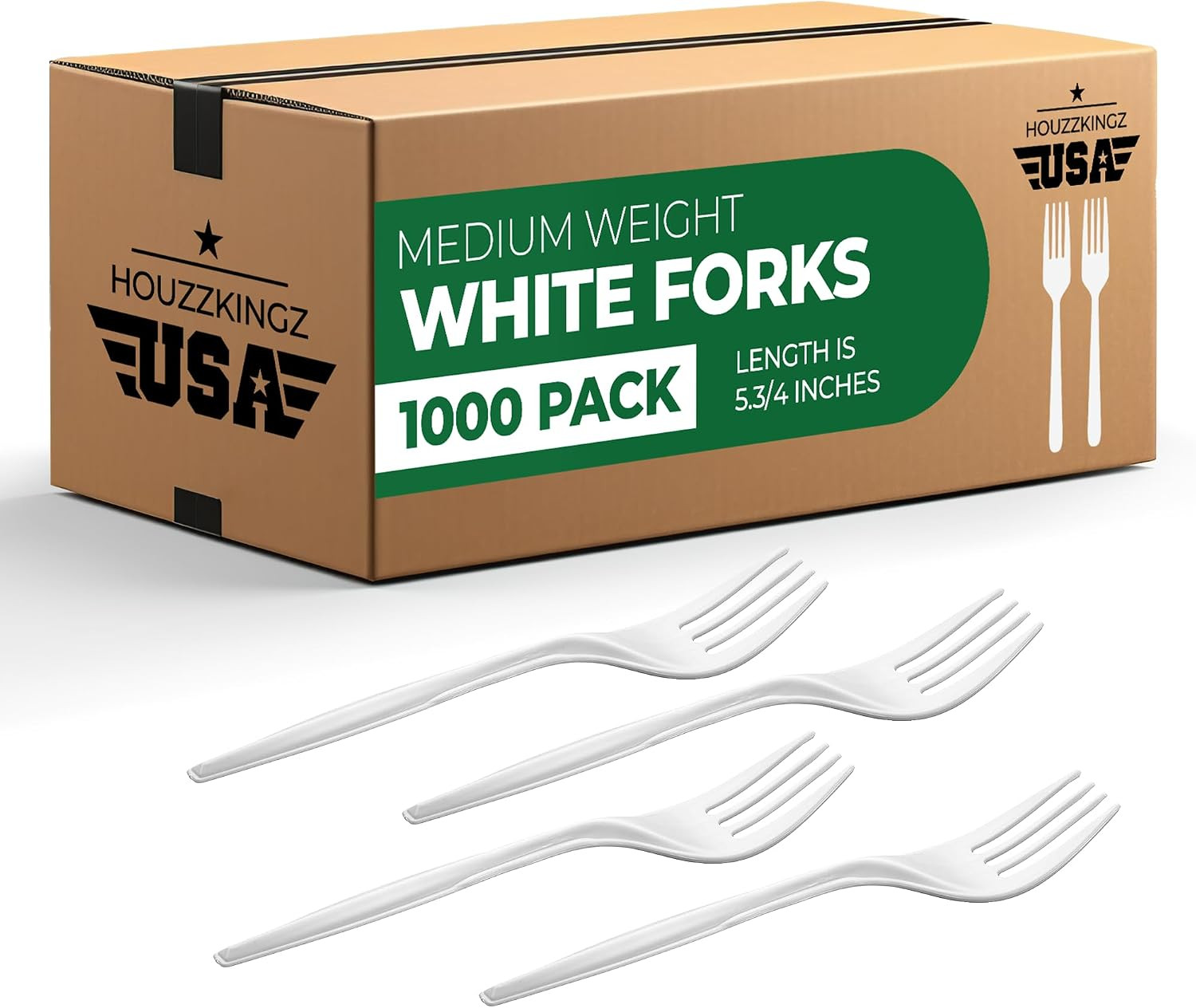 1000 Plastic Forks Disposable – Bulk White Plastic Silverware Fork for Parties