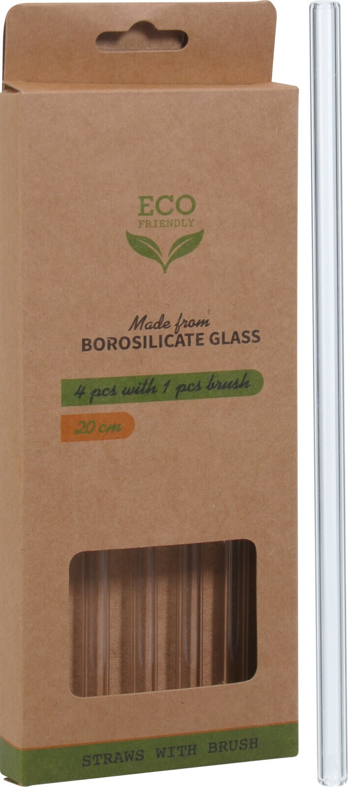 Reusable Glass Drinking Straws Eco Friendly With Straw Cleaning Brush Pack Of 4