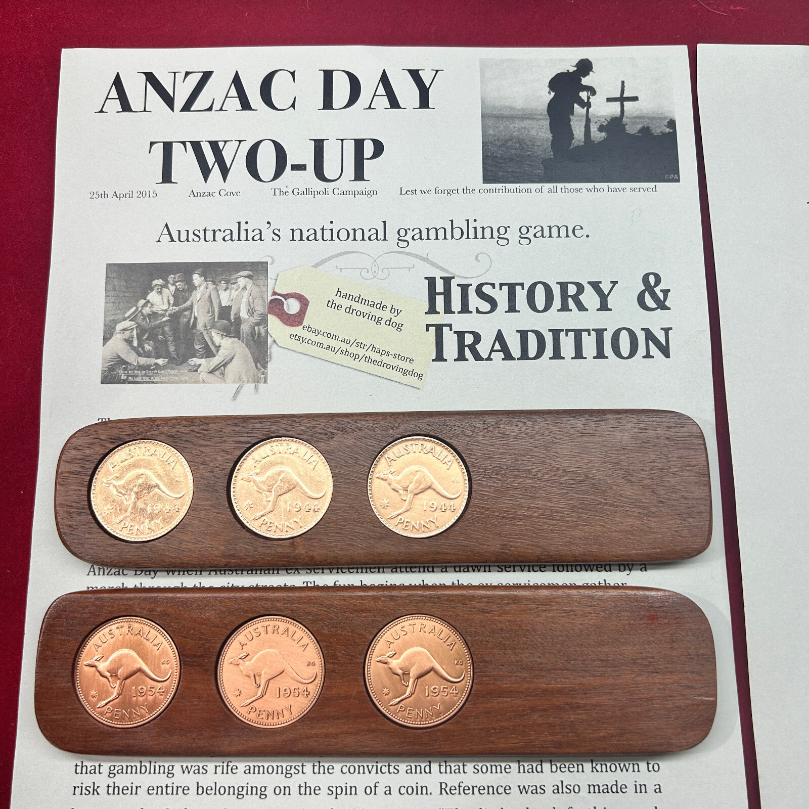 20th Birthday Present 2UP Game – 2006 Australian Penny Hardwood Two-Up Kip