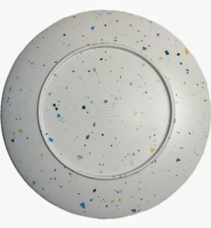 Set of 4 Confetti multi-color Dessert Salad Birthday Cake Plates NEW Melamine
