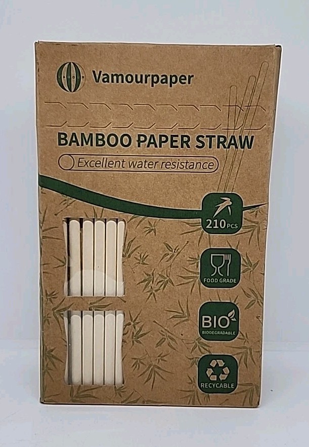 Ibambo Bamboo Disposable Straws – 250 Pack, Single Wrapped Compostable Straws