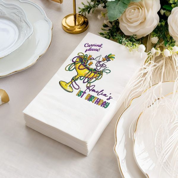 Personalized Carnival 1st Birthday Napkins Custom Name Party Supply SATTNA0318