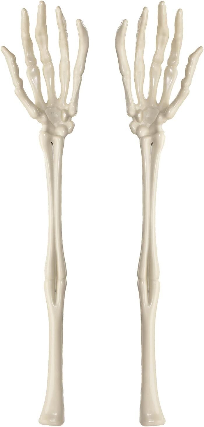 NEW! Forum Novelties Pair of Halloween Skeleton Hand & Arm Salad Tongs, Servers