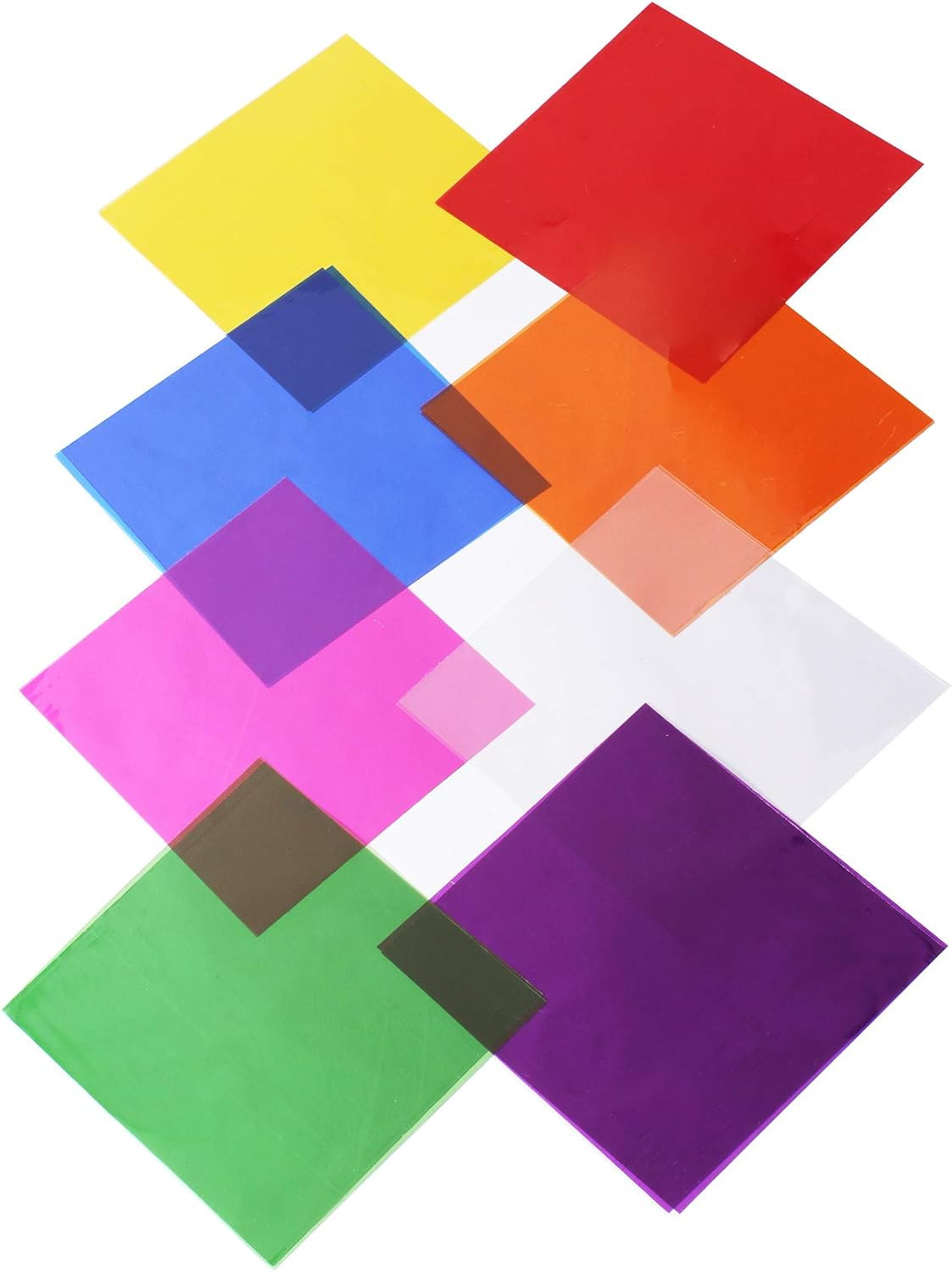 Colored Cellophane Sheets,8X8 Inches Cello Sheets Colored Plastic Cellophane Wra