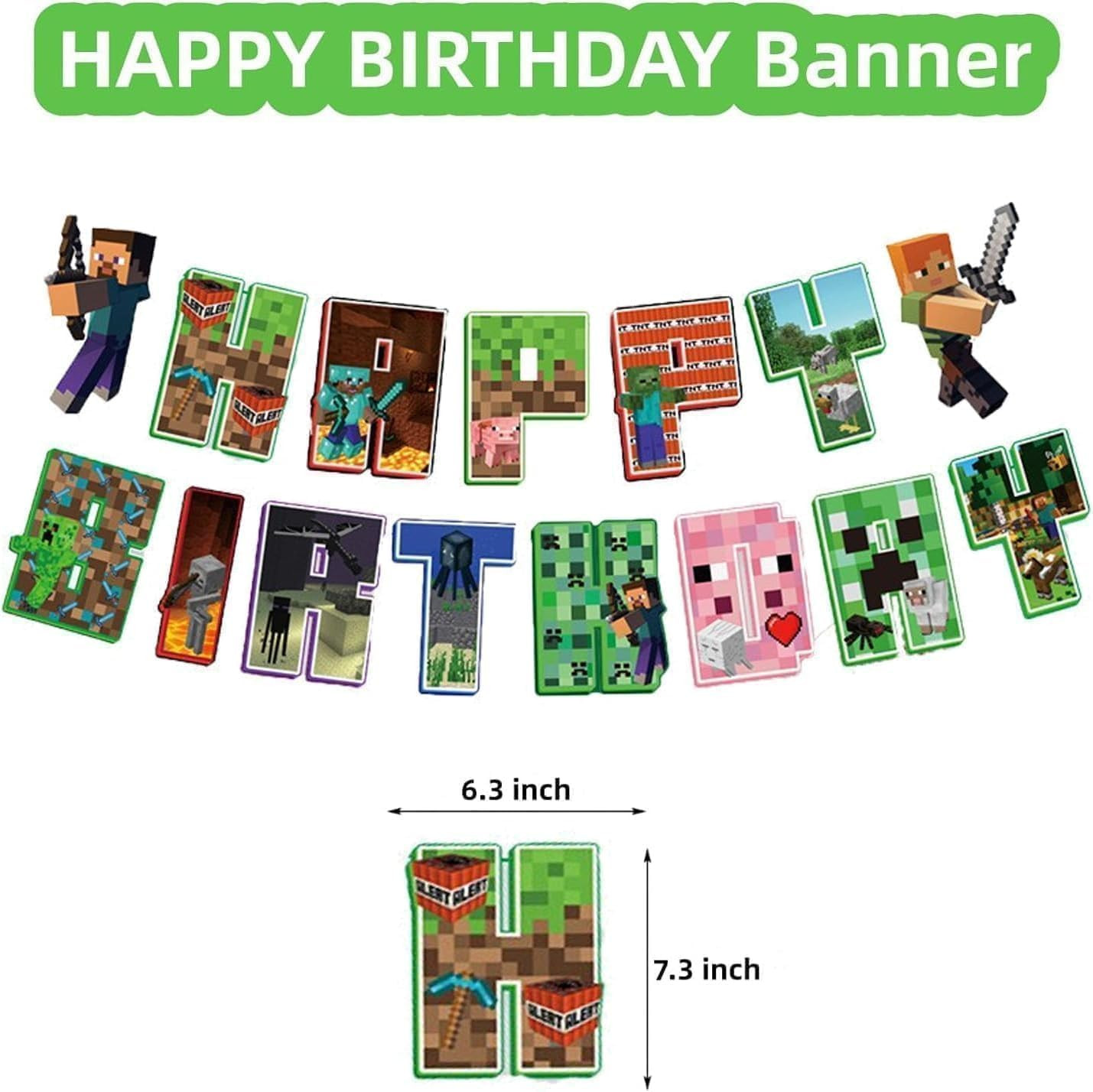 11-Piece Pixel Aluminum Balloon Set – Pixel & Classic Design, Vibrant 3D Cartoon