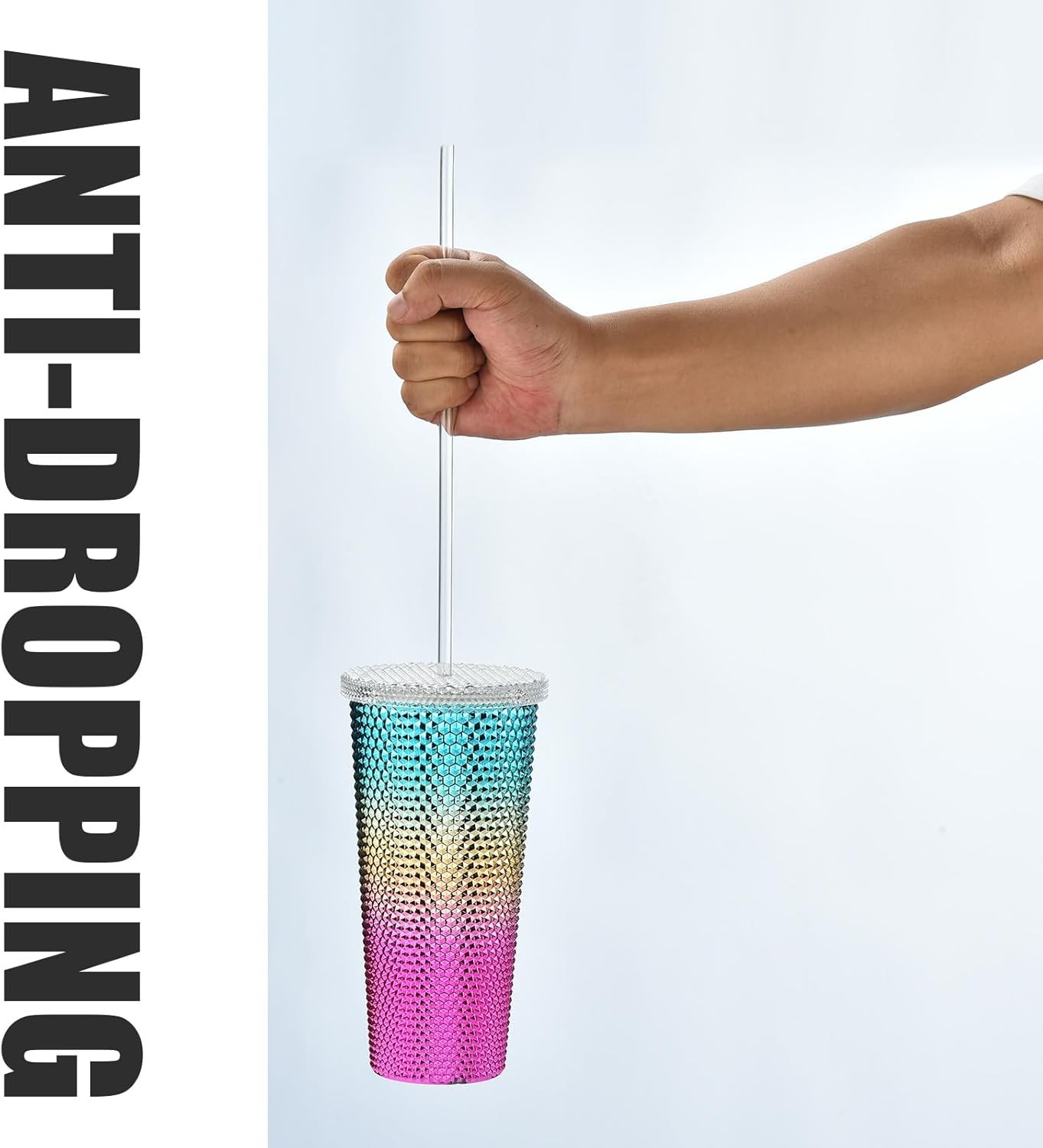 12 Pack Reusable Hard Plastic Clear Straws 10.5 Inch Tumbler Straws Wit