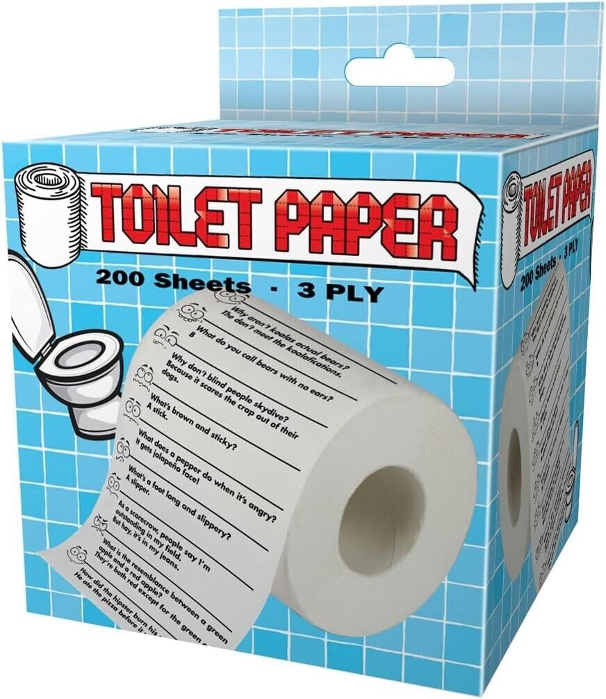Crap Jokes for the John – Funny Toilet Paper Roll for Bathroom – Party Potty Fun