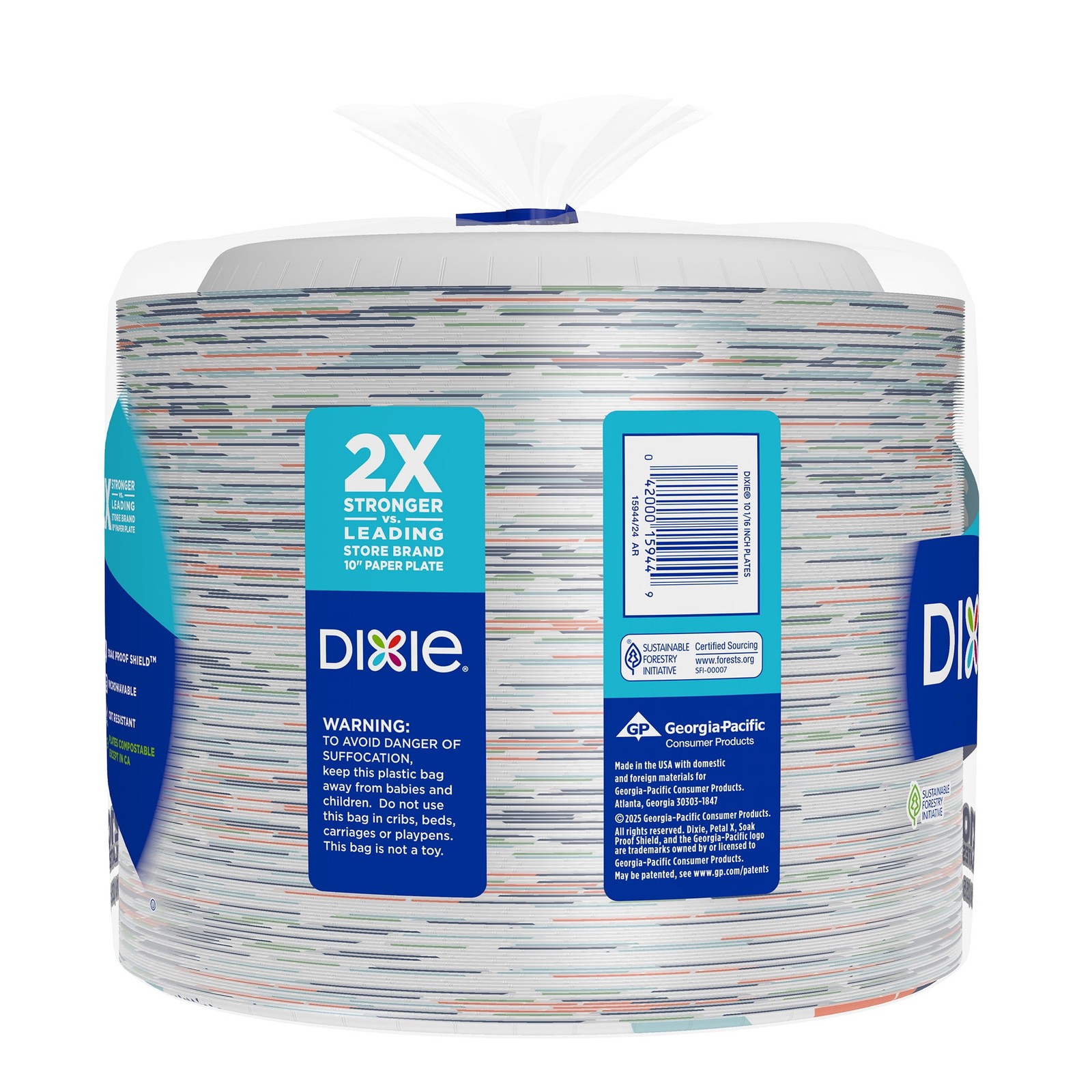 Dixie Everyday Disposable Paper Plates, 10″, Multi-Color, 210 Count