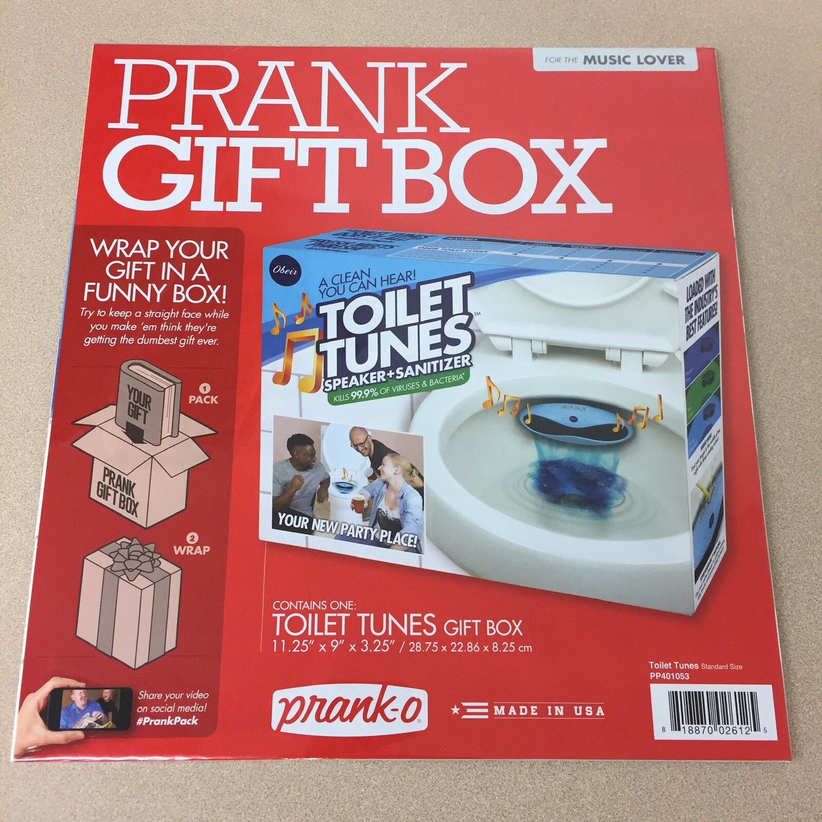 Prank “Toilet Tunes” Wrap Your Real Gift in a Prank Funny Gag Joke Gift Box