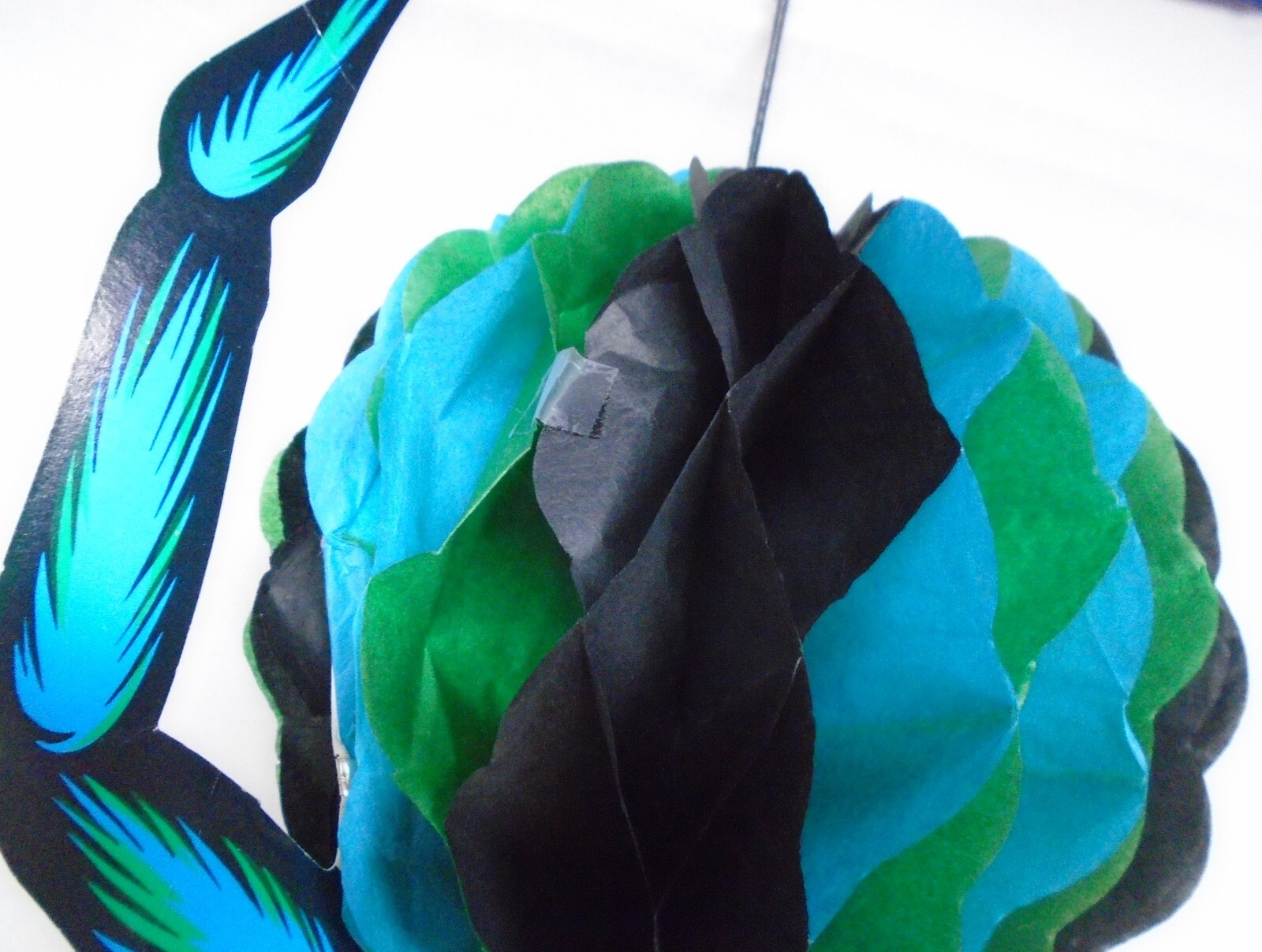 Vtg 1980 Beistle Halloween Decoration Spider Hanging Honeycomb Decoration Used