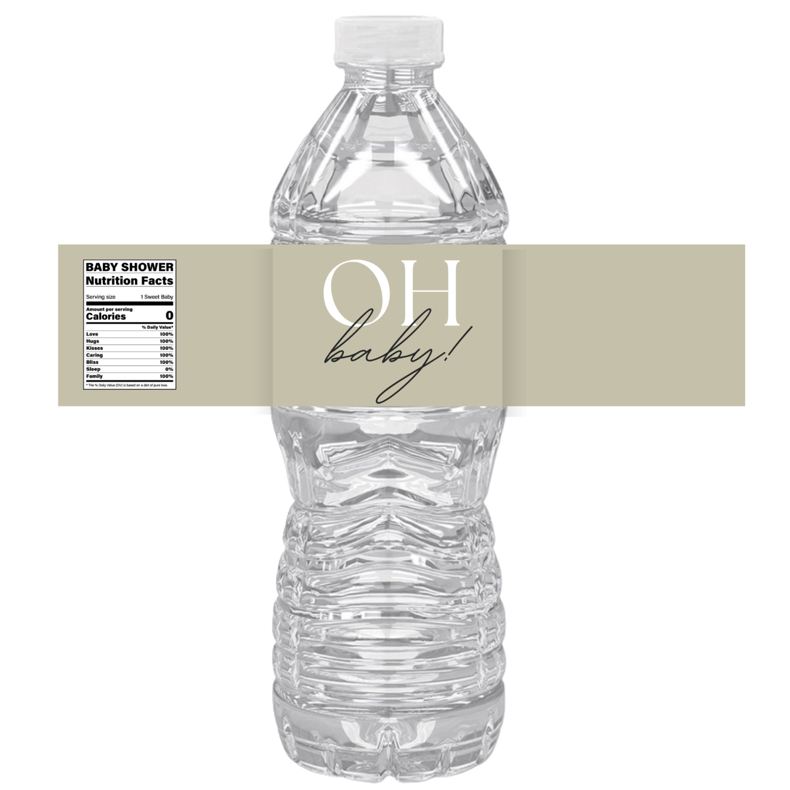 Oh Baby | Water Bottle Labels | Baby Shower Decor | Custom Party Supplies | Baby