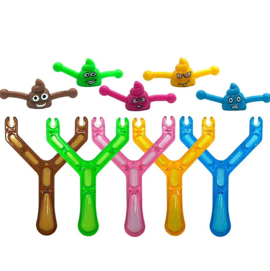 5pcs Poop Slingshot Toy Kids Party Favors Funny Stretch Toys