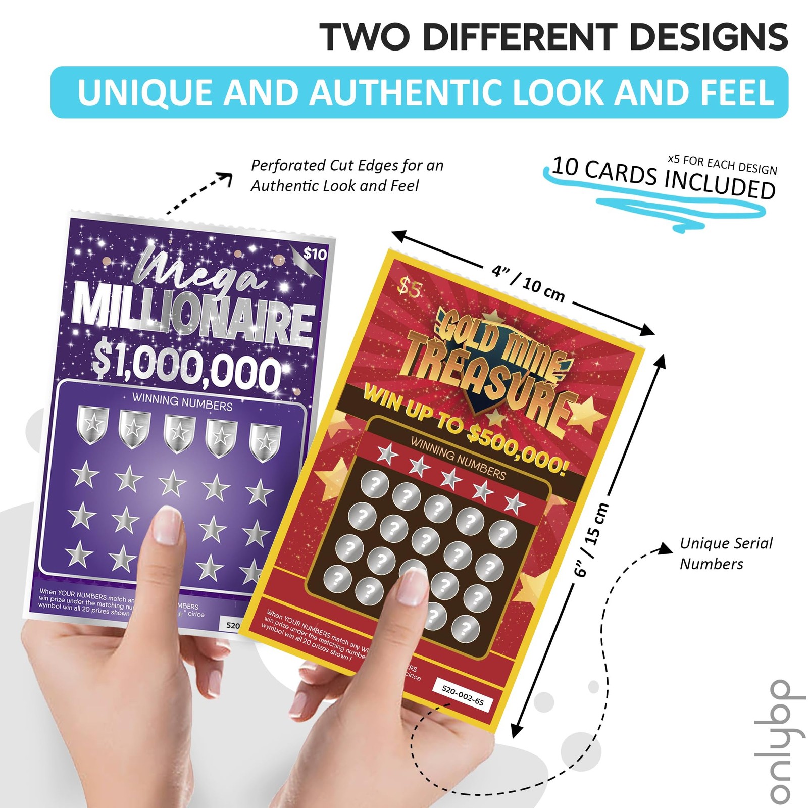 10 Fake Lottery Tickets Scratch off Cards That Look Real Winning $1M and $500K