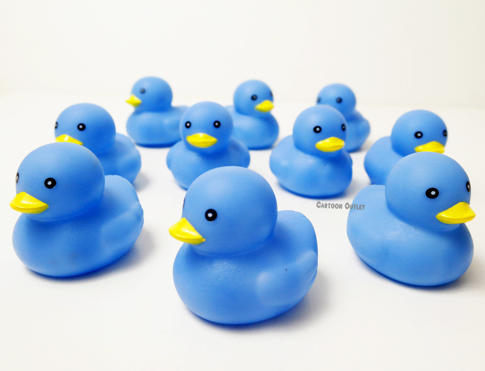 10 pc Baby Shower Blue Ducks Boy Party Favors Rubber Duckies Table Decoration