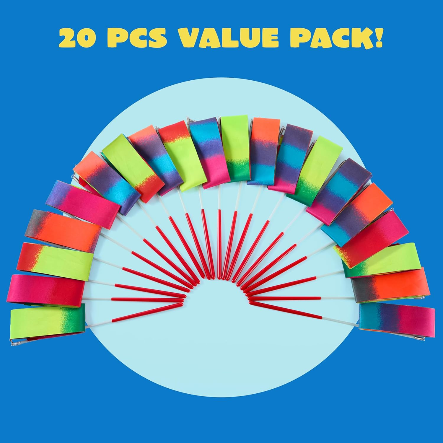10 Pack Ribbon Dancing Wands Party Favors Gymnastics Streamers Kids Girls Party!
