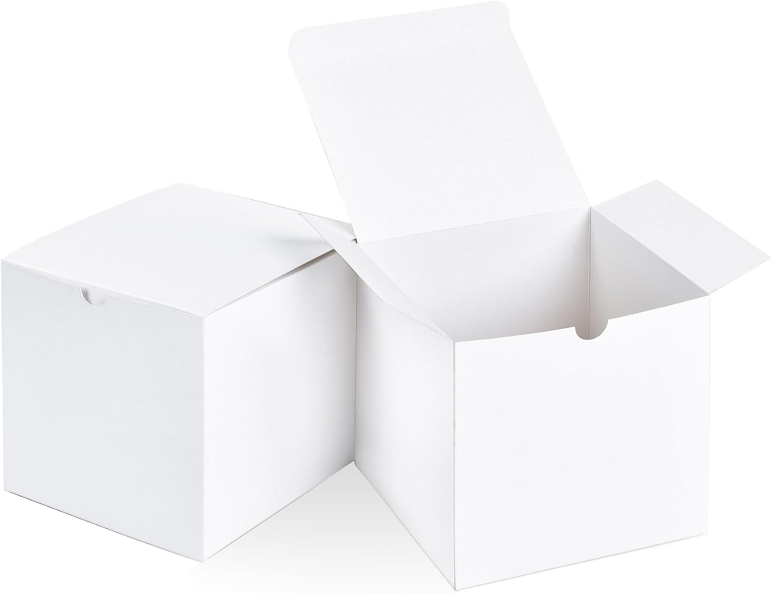 10 Pack White Cardboard Boxes with lids |4x4x4inch Square Boxes | Small Boxes