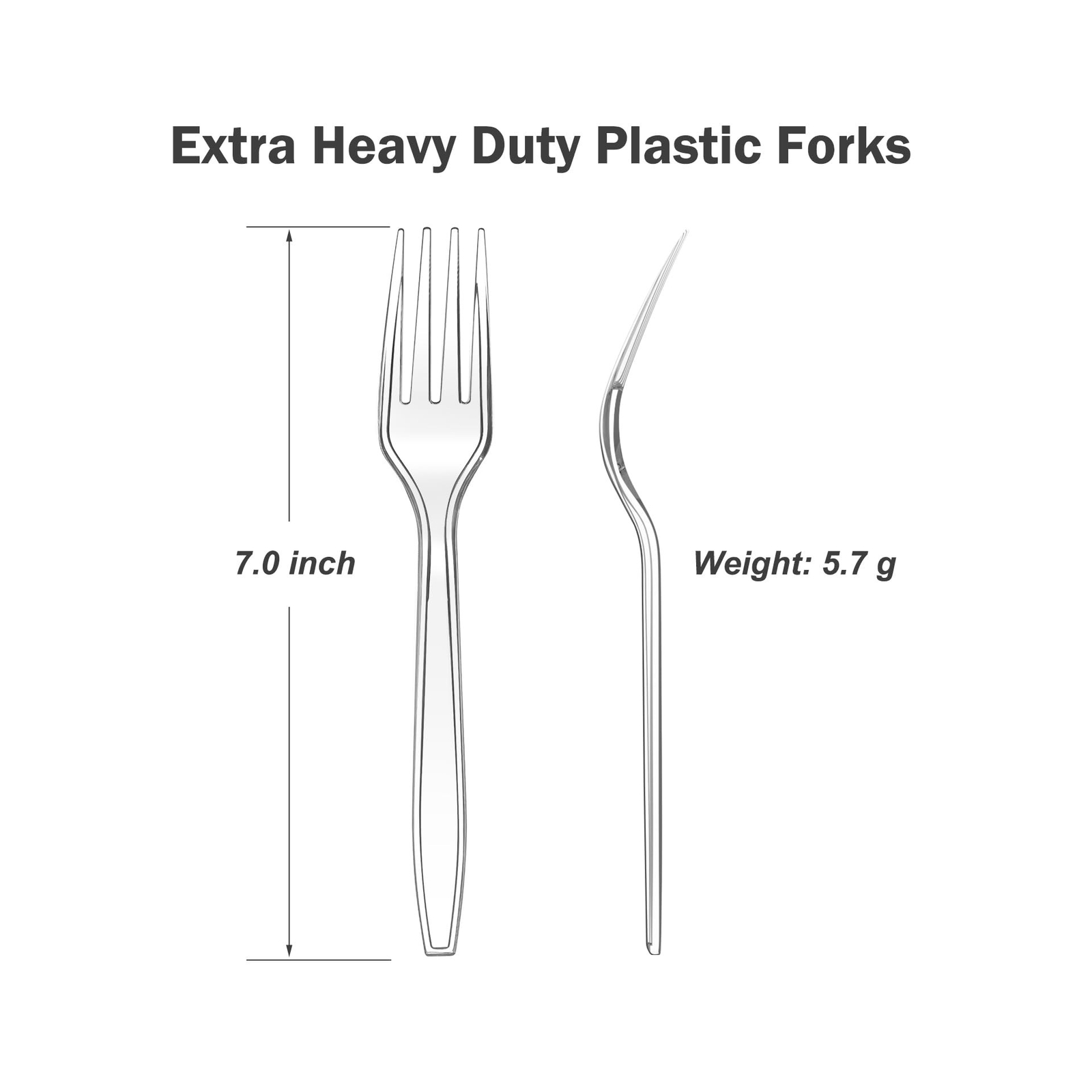 360 Count Extra Heavy Duty Clear Plastic Forks Disposable, BPA-Free, Heat Res…
