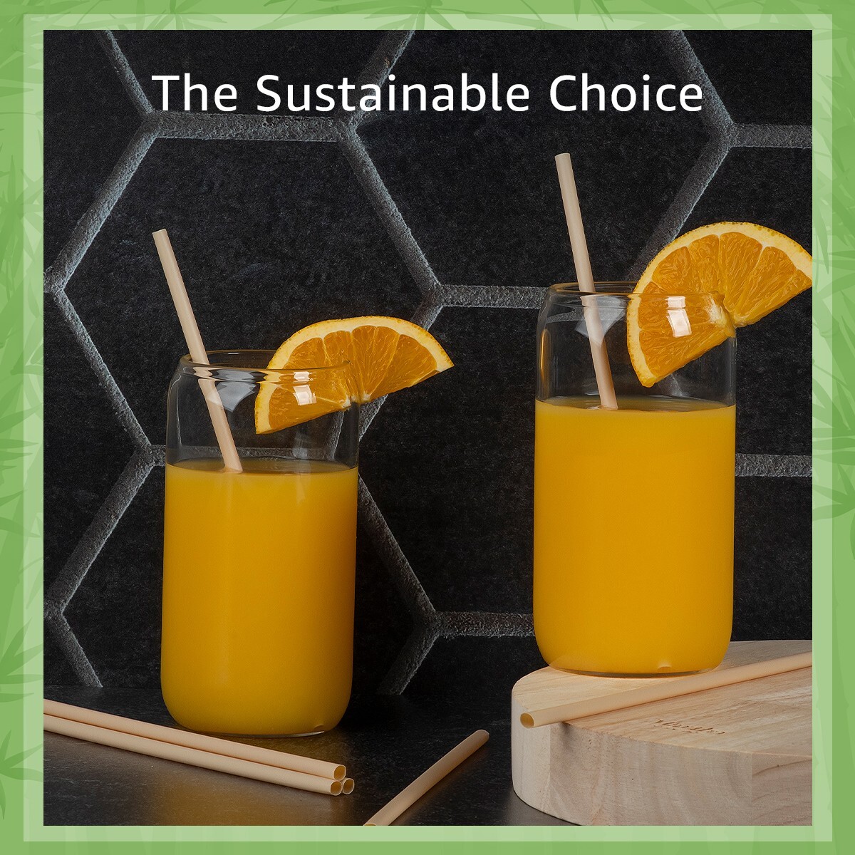 Ibambo Bamboo Disposable Straws – 1000 Pack, Single Wrapped Compostable Straws