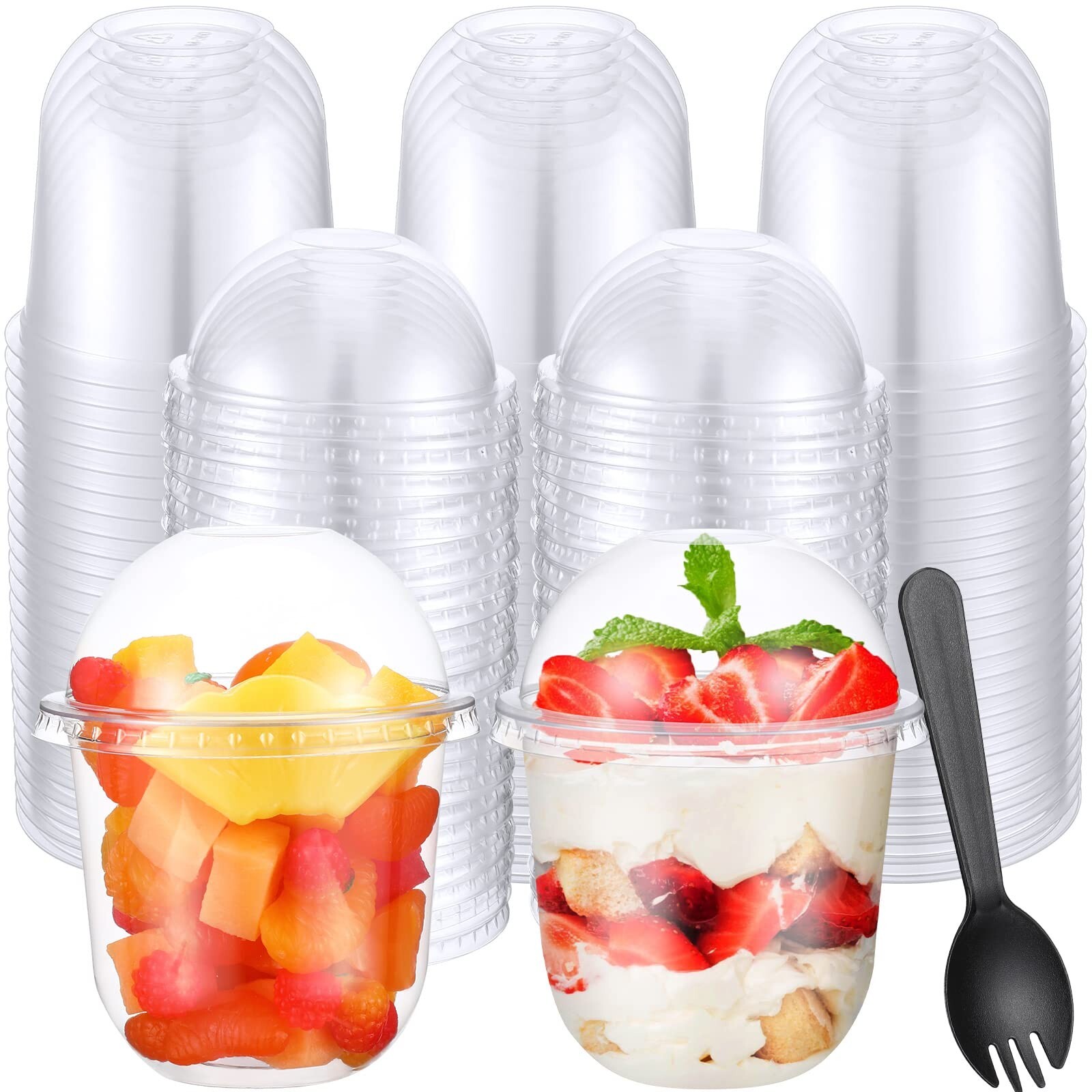 200 Pack Clear Plastic Cups Dessert Cups Yogurt Parfait Cups with Lids Clear …
