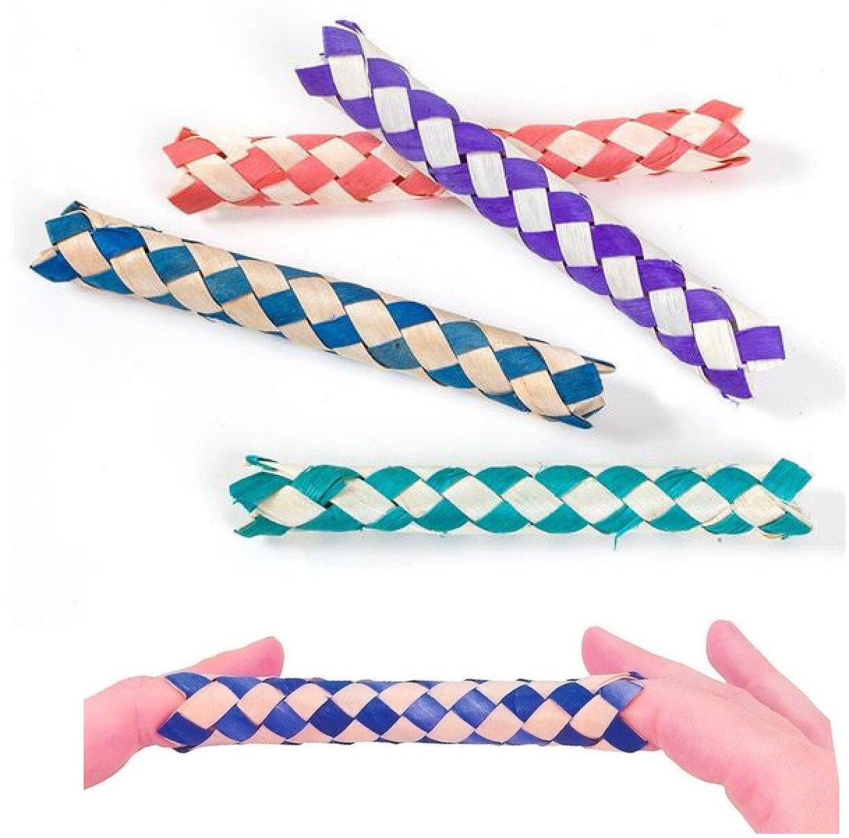 24PK Classic Bamboo Chinese Finger Traps (5″) for Kids and Adults. (24 Pack)