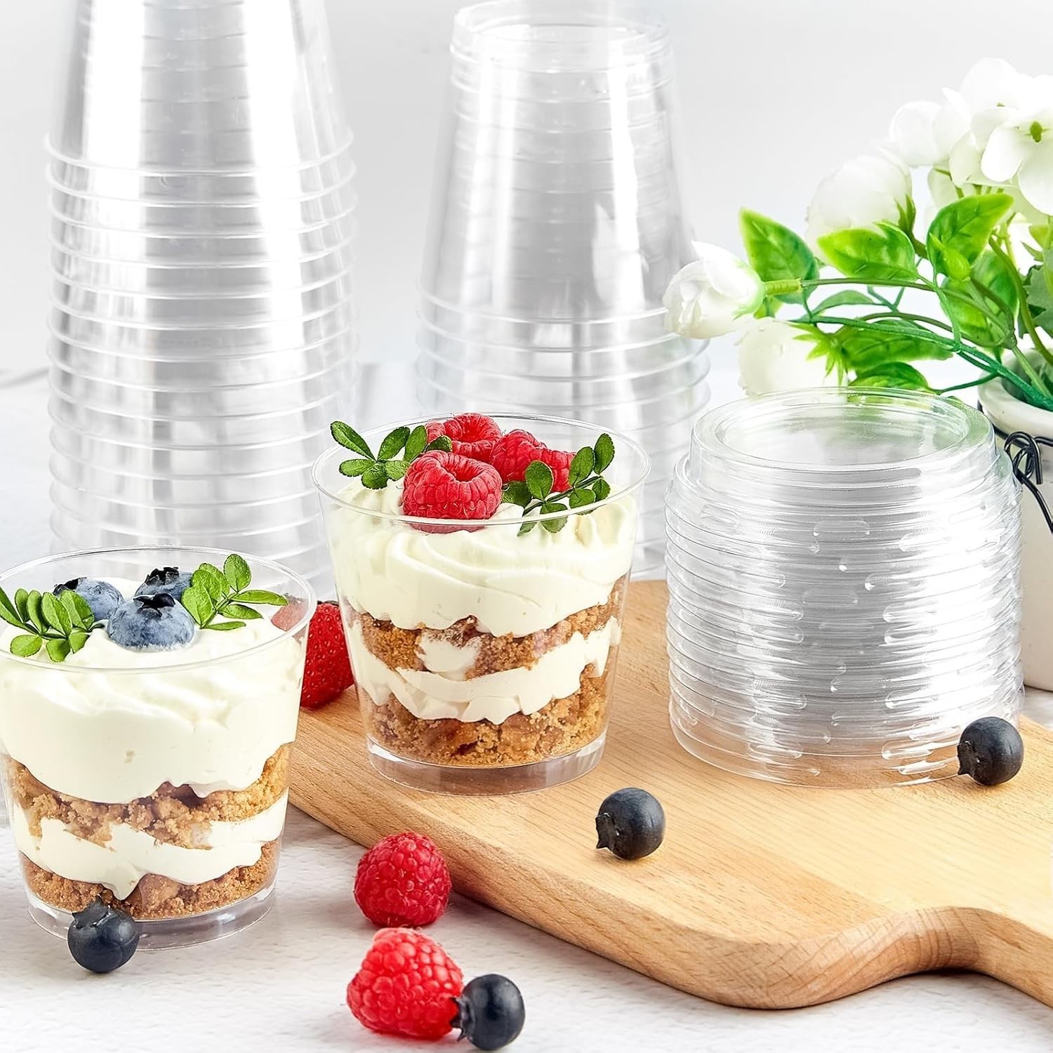 Mini Dessert Cups with Lids and Spoons 6oz Pack of 150 Serving Cups for Parties