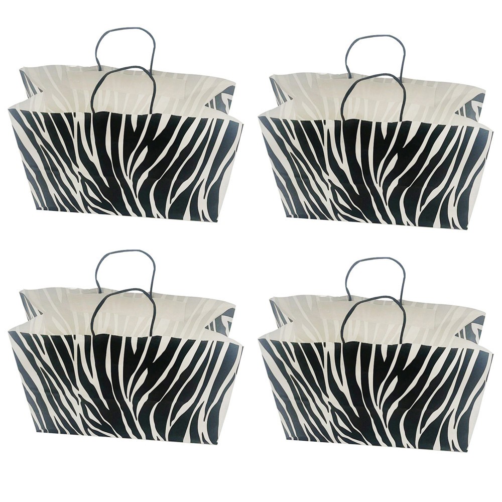 16″ Kraft Paper Gift Bag with Twisted-paper Rope Handles for all Occasion-PACK 4