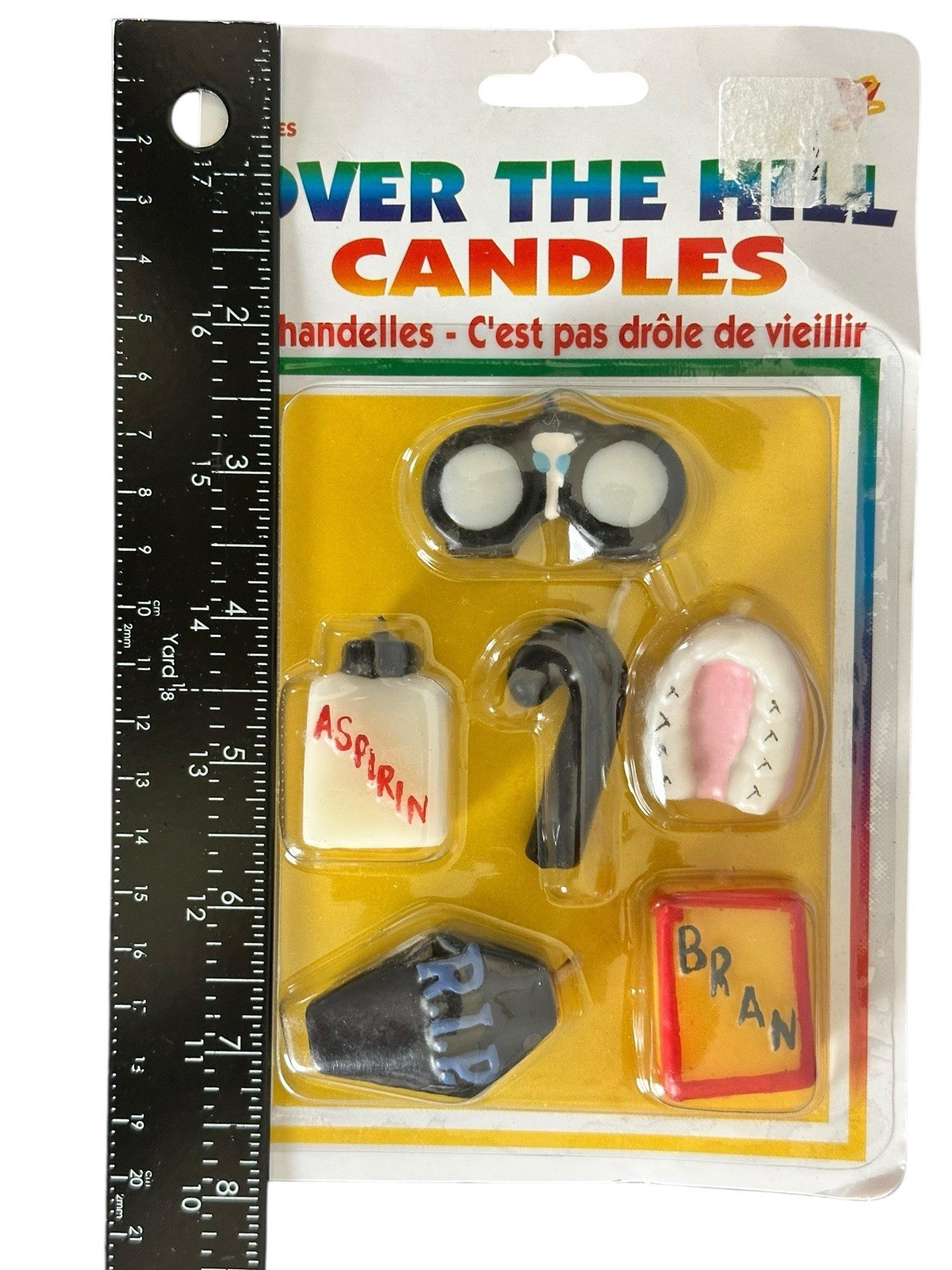 Vintage Over The Hill Birthday Candles Set Funny Gag Gift New Sealed 6 Pieces