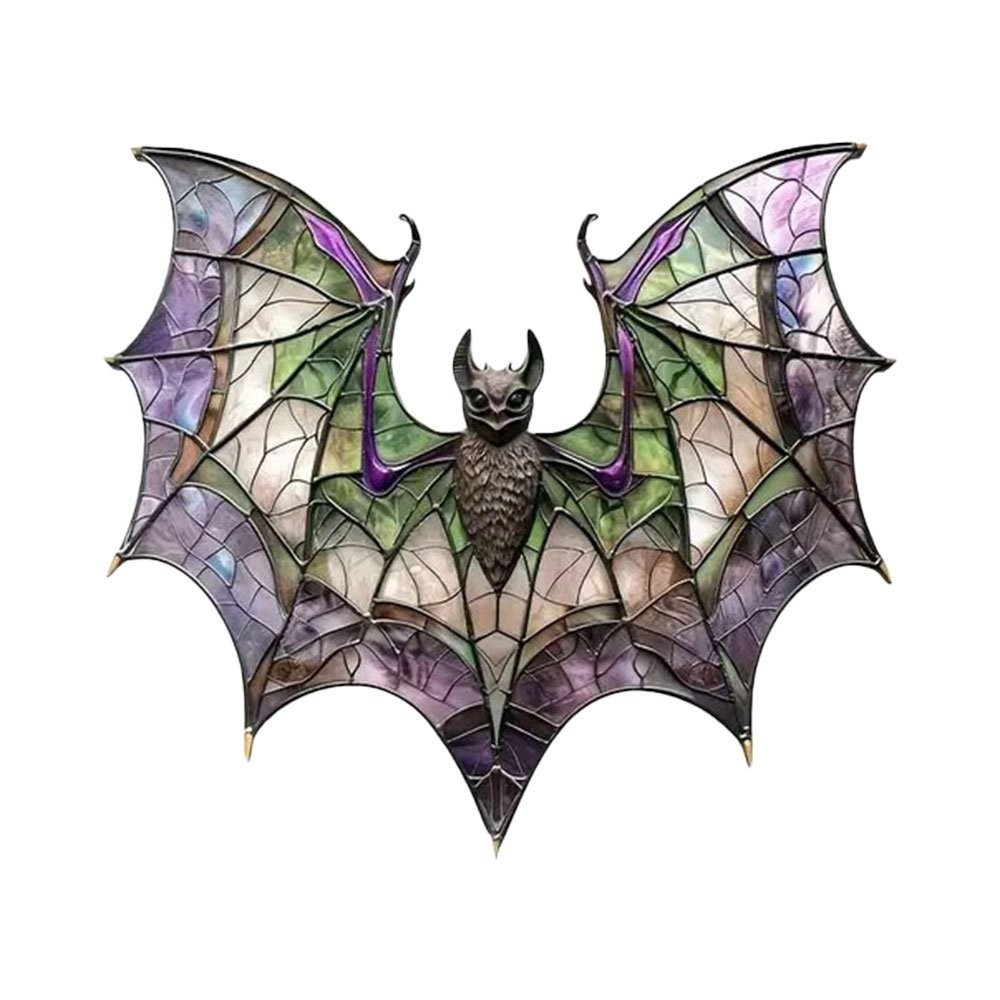 Contemporary Acrylic Bat Suncatcher Halloween Decor Home Wall Art Wreath JQ